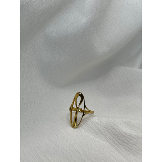 Large Oval Shape Ankh Ring