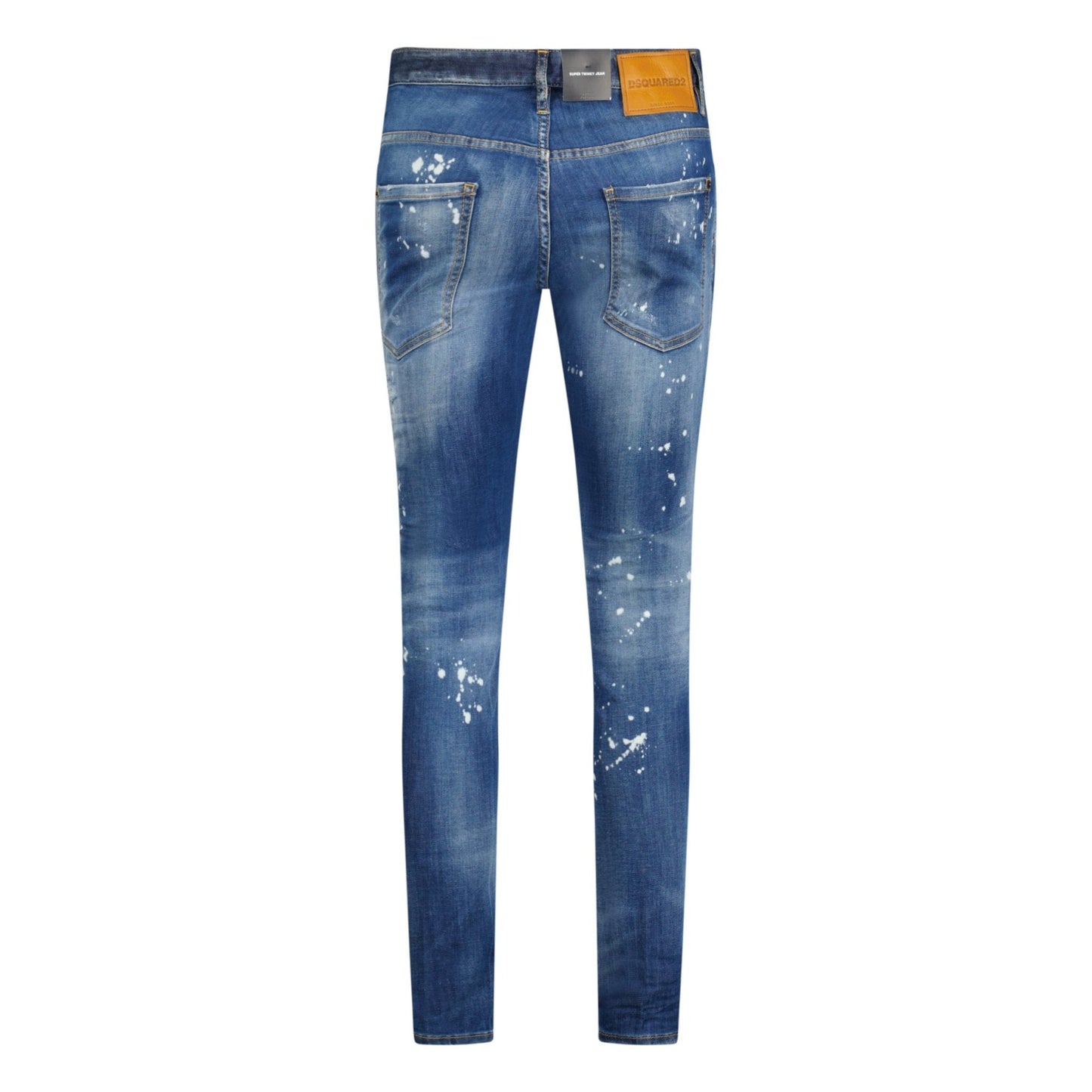 DSquared2 'Super Twinky Jean' Brown Patch Paint Splatter Jeans Blue