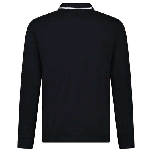 Stone Island Long-Sleeve Polo Shirt in Black