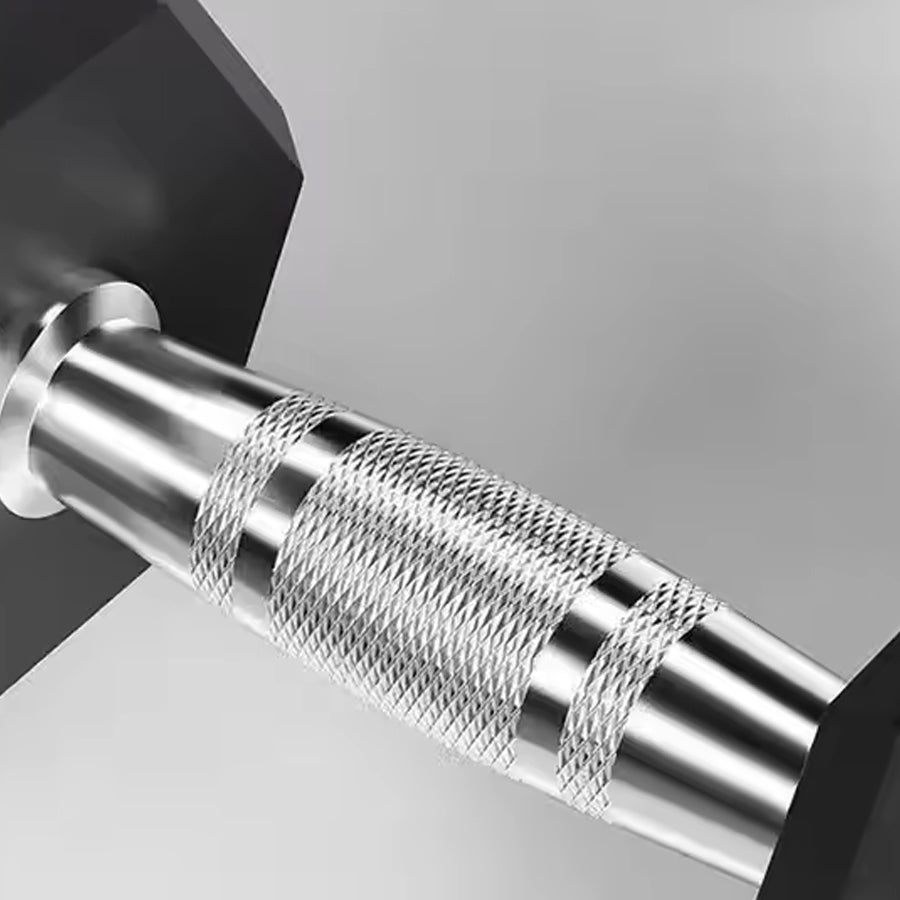 Hex Dumbbell Set with 3-Tier Tree Rack & Optional Bench – Rubber Coated Anti-Roll Weights for Home Gym