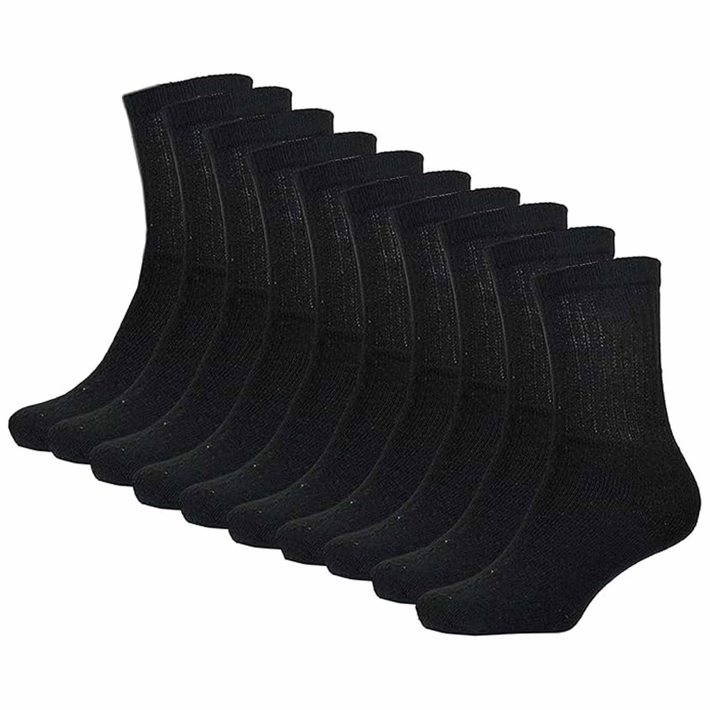 Sock Stack Kids Athletic Socks Pack of 10 Pairs Cushioned Breathable Moisture-Wicking