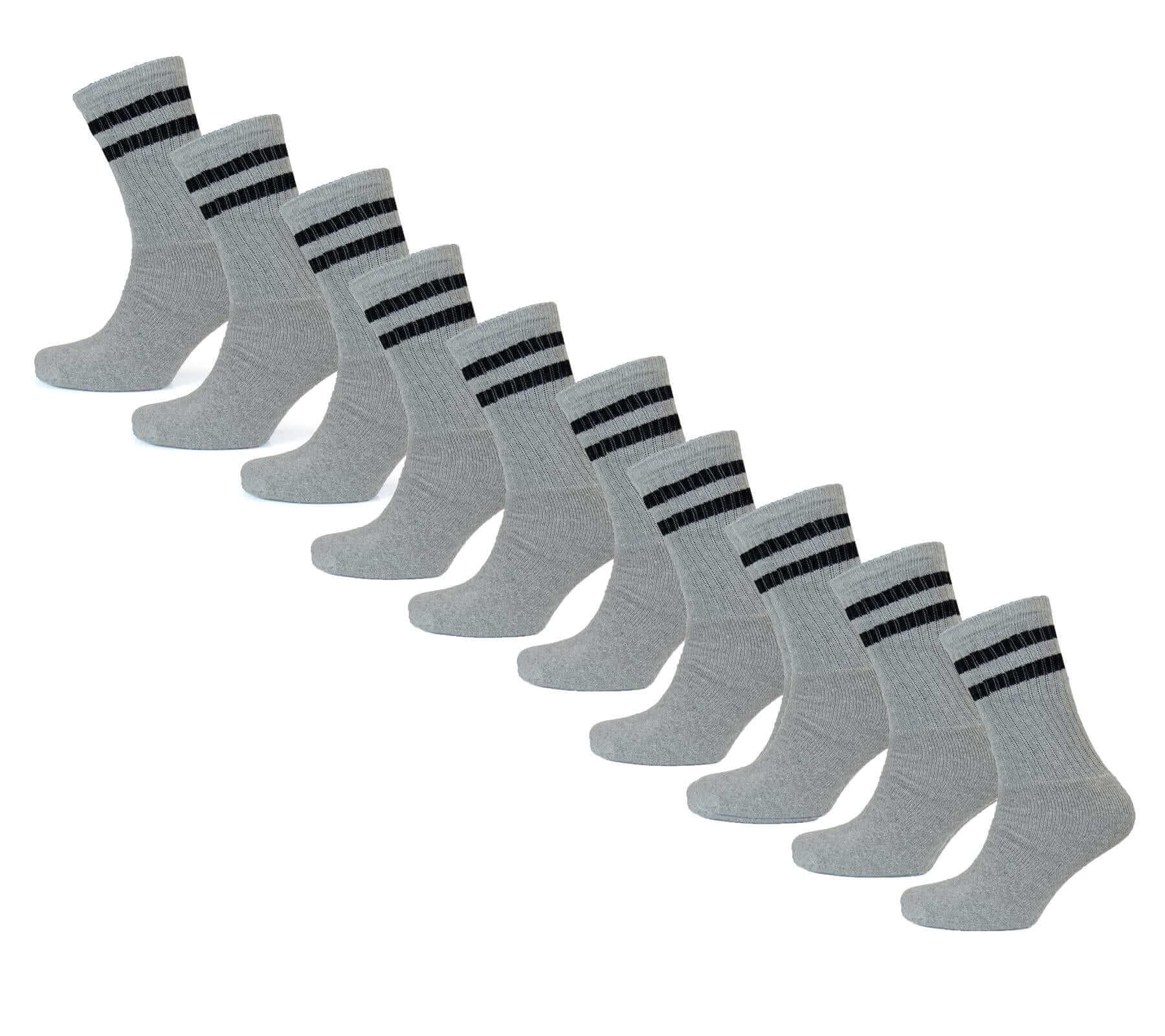 Sock Stack Mens Cotton Rich Striped Sport Socks UK 6-11 Moisture Wicking Reinforced