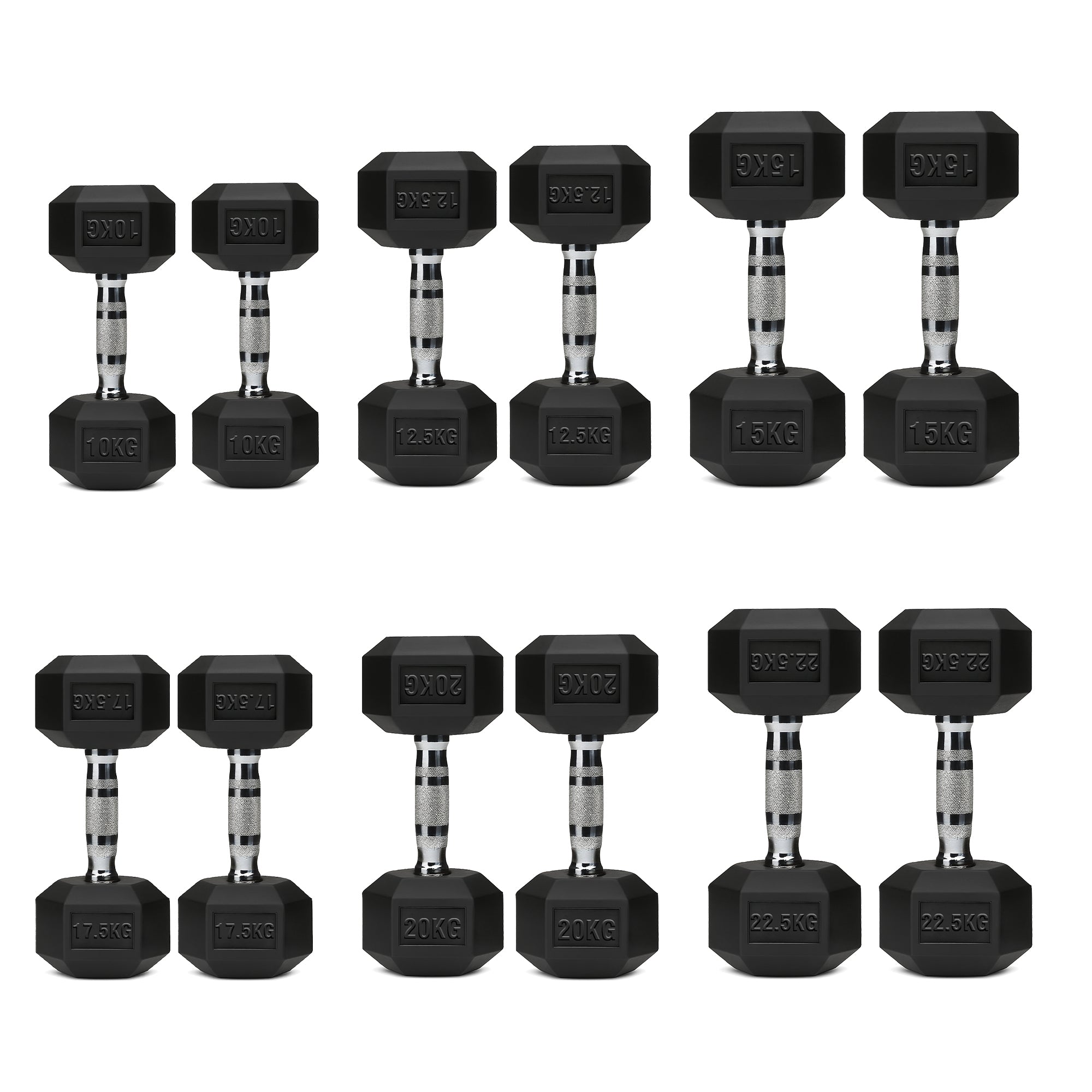 Hex Dumbbells 6 Tier Rack with or without Weights & Bench – Vertical Dumbbell Storage Stand for Home Gym (2.5kg–30kg)