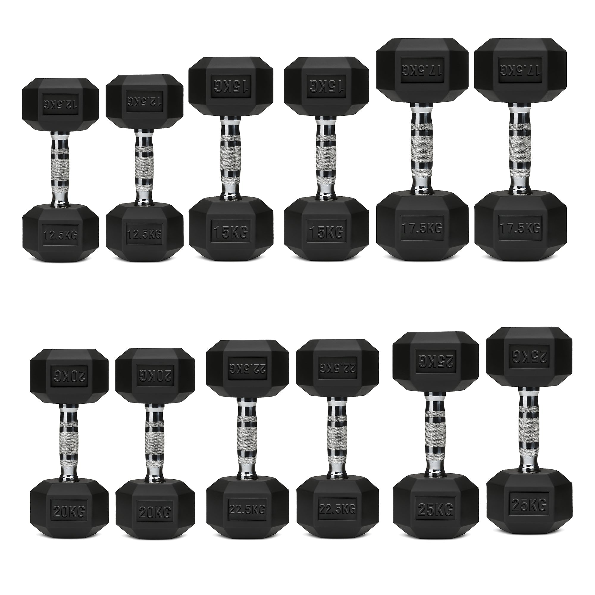 Hex Dumbbells 6 Tier Rack with or without Weights & Bench – Vertical Dumbbell Storage Stand for Home Gym (2.5kg–30kg)