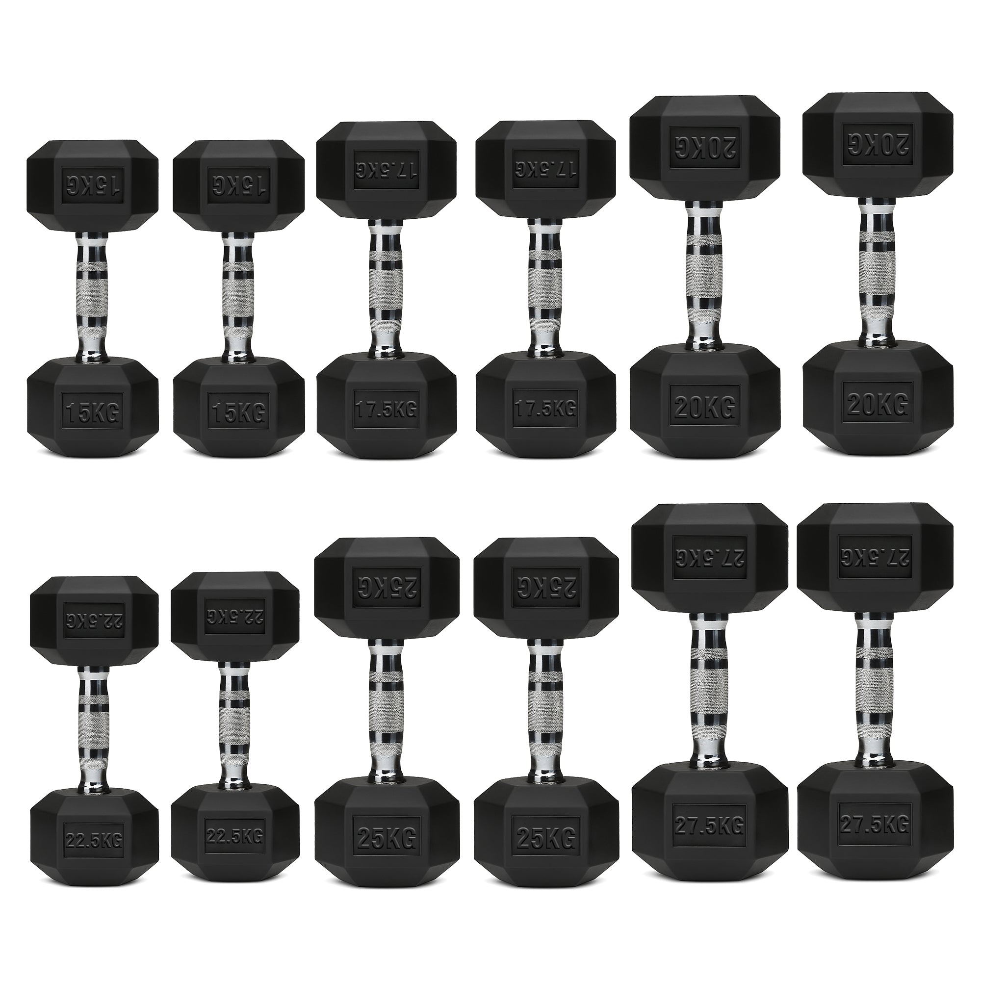 Hex Dumbbells 6 Tier Rack with or without Weights & Bench – Vertical Dumbbell Storage Stand for Home Gym (2.5kg–30kg)