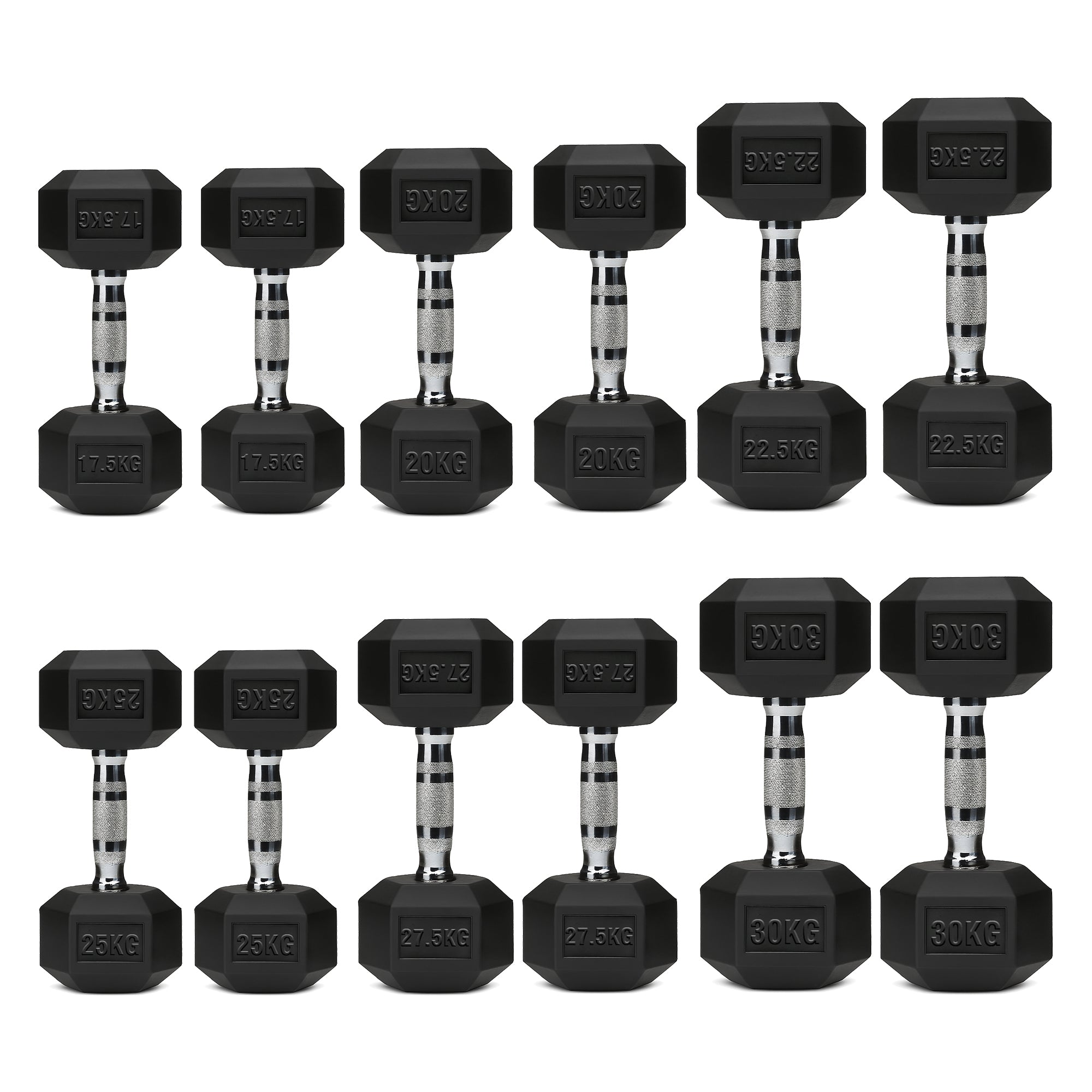 Hex Dumbbells 6 Tier Rack with or without Weights & Bench – Vertical Dumbbell Storage Stand for Home Gym (2.5kg–30kg)