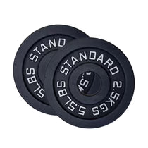 Cast Iron Weight Plates Set and Pair with Olympic Barbell + Clips