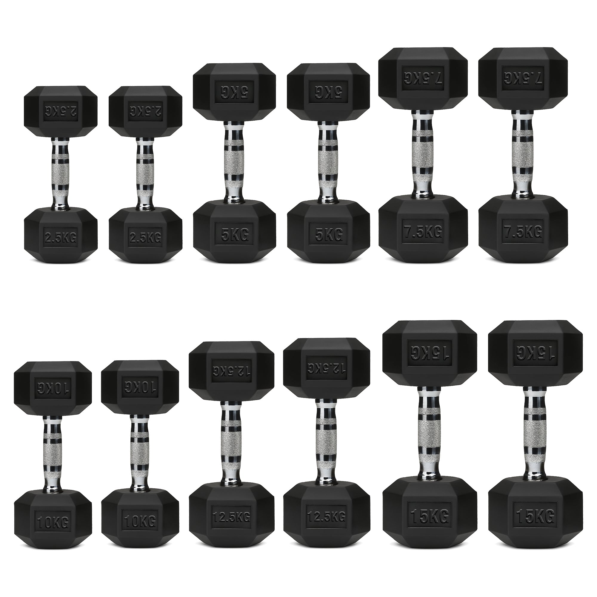Hex Dumbbells 6 Tier Rack with or without Weights & Bench – Vertical Dumbbell Storage Stand for Home Gym (2.5kg–30kg)
