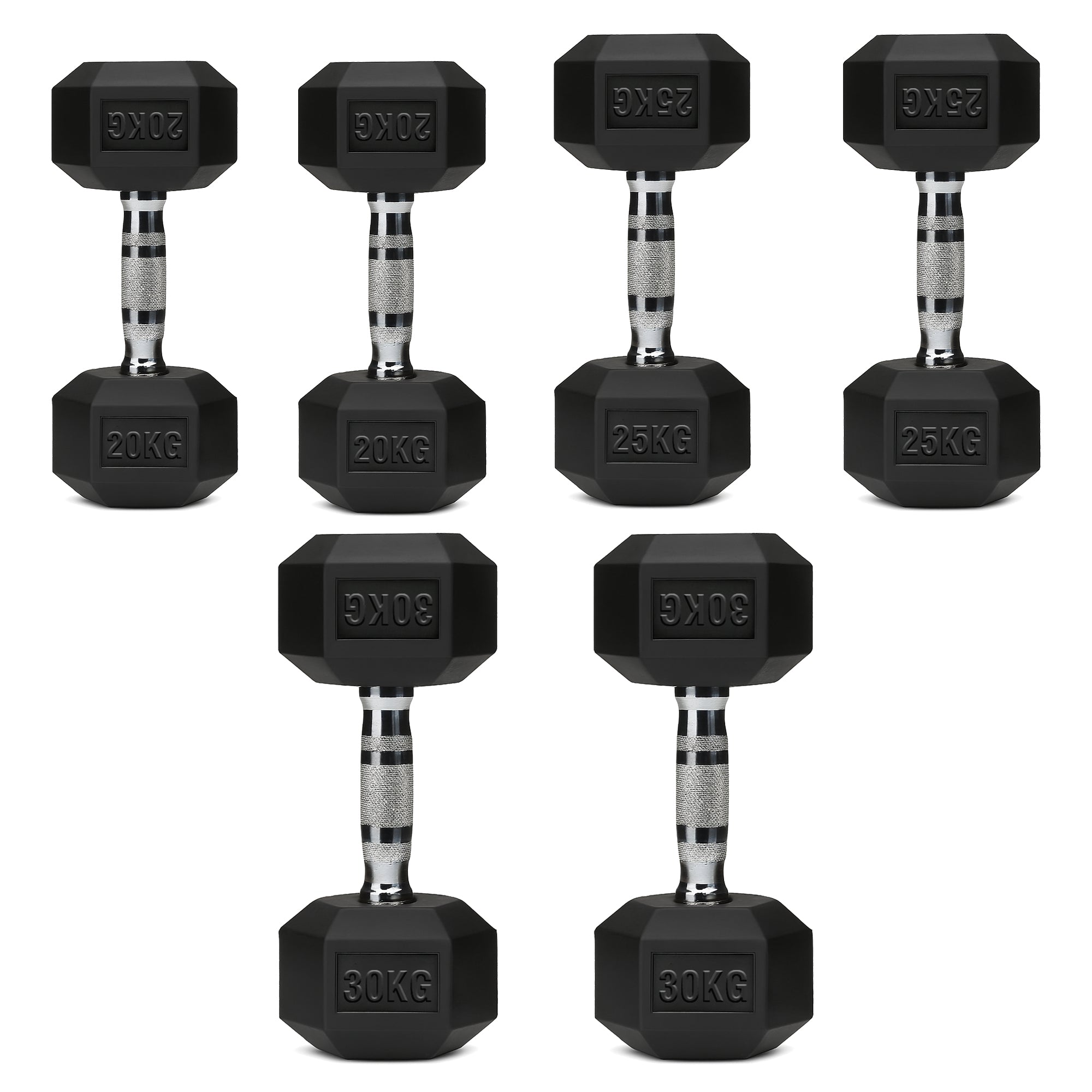 Hex Dumbbell Set with 3-Tier Tree Rack & Optional Bench – Rubber Coated Anti-Roll Weights for Home Gym