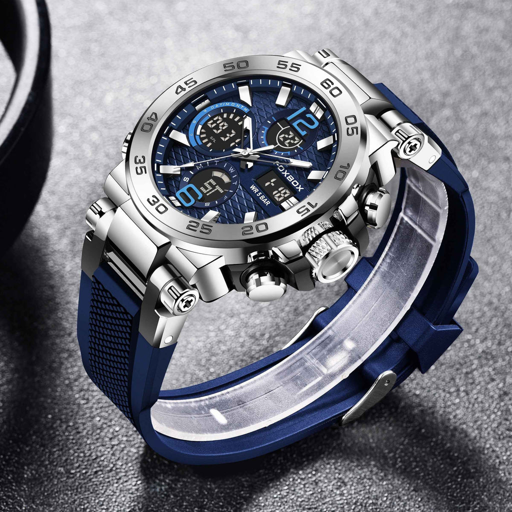 Men's Dual Display Digital Military Quartz Watch Featuring an Alarm Clock, Chronograph, And Multifunctional Luminous Capabilities