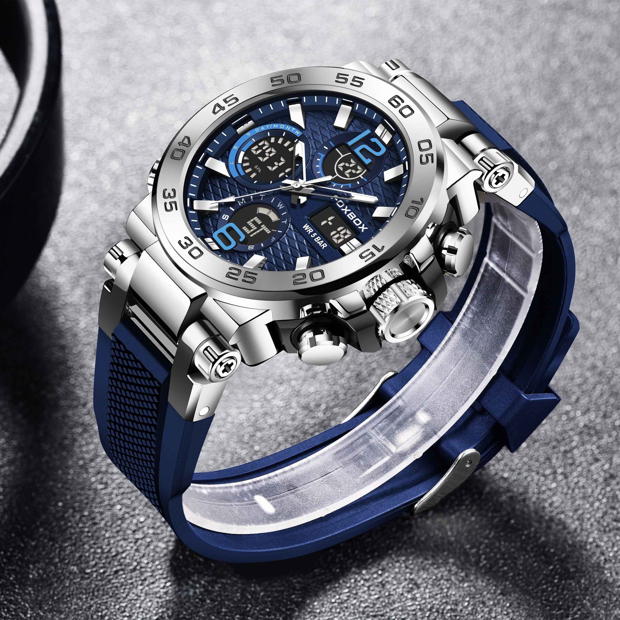 Men's Dual Display Digital Military Quartz Watch Featuring an Alarm Clock, Chronograph, And Multifunctional Luminous Capabilities