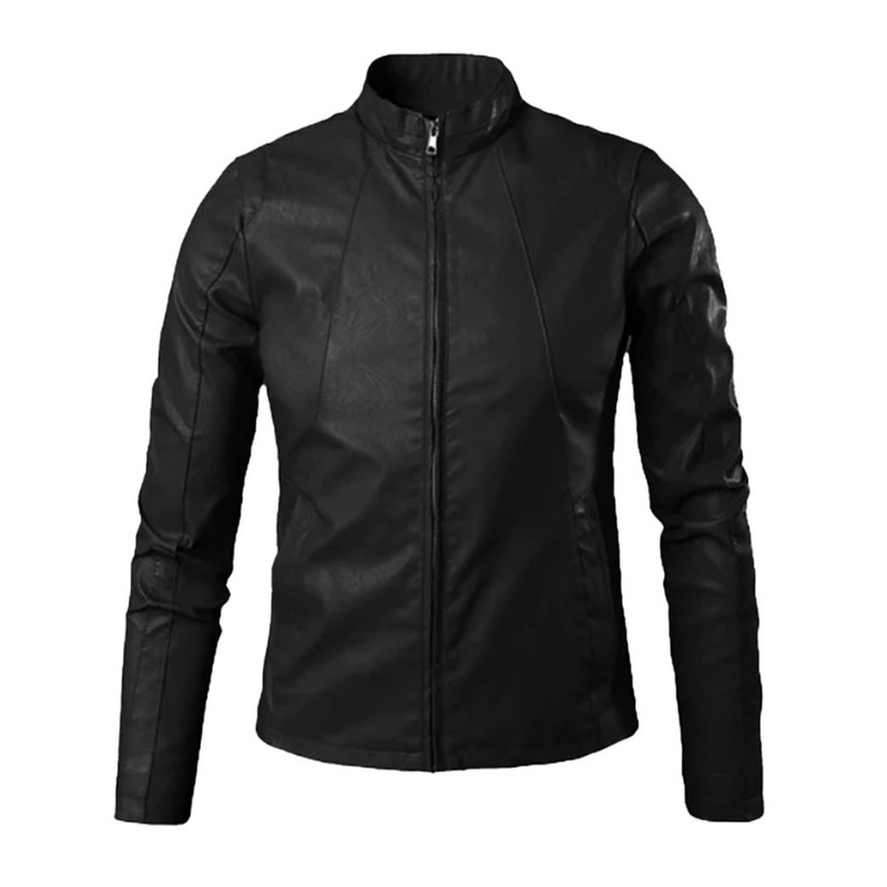Men's  Leather Biker Jacket | Black - The Rising Fenix