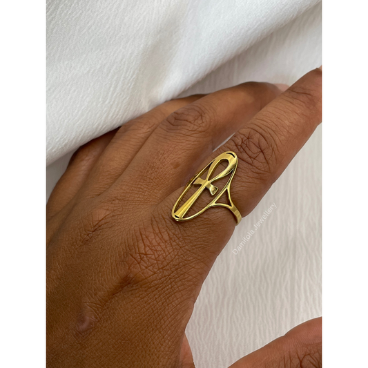 Large Oval Shape Ankh Ring