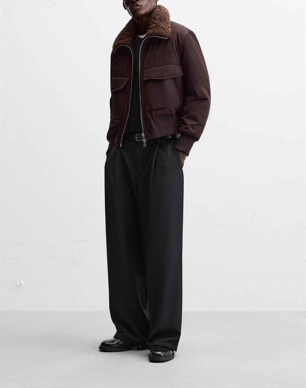 Men's Stand-Up Collar Cotton-Padded Coat – Dark Purple Winter Jacket