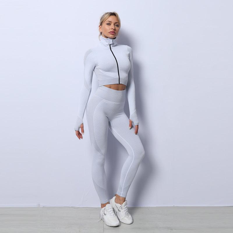 3PCS Yoga Outfit Gym Leggings Sports Bra Tracksuit