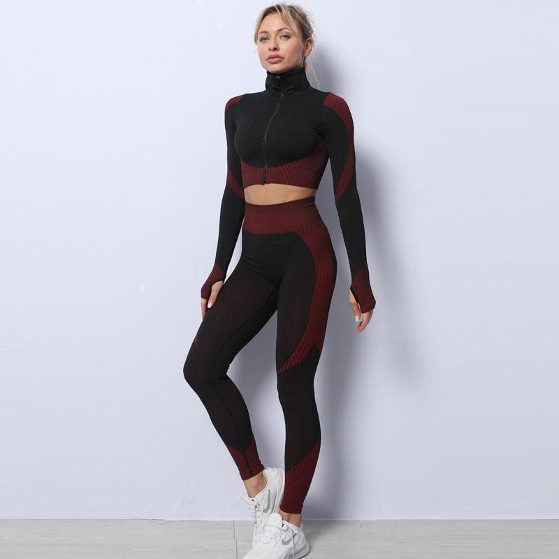 3PCS Yoga Outfit Gym Leggings Sports Bra Tracksuit