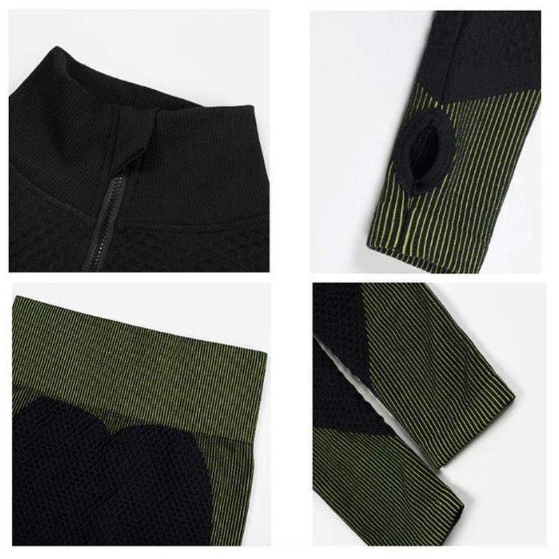 3PCS Yoga Outfit Gym Leggings Sports Bra Tracksuit