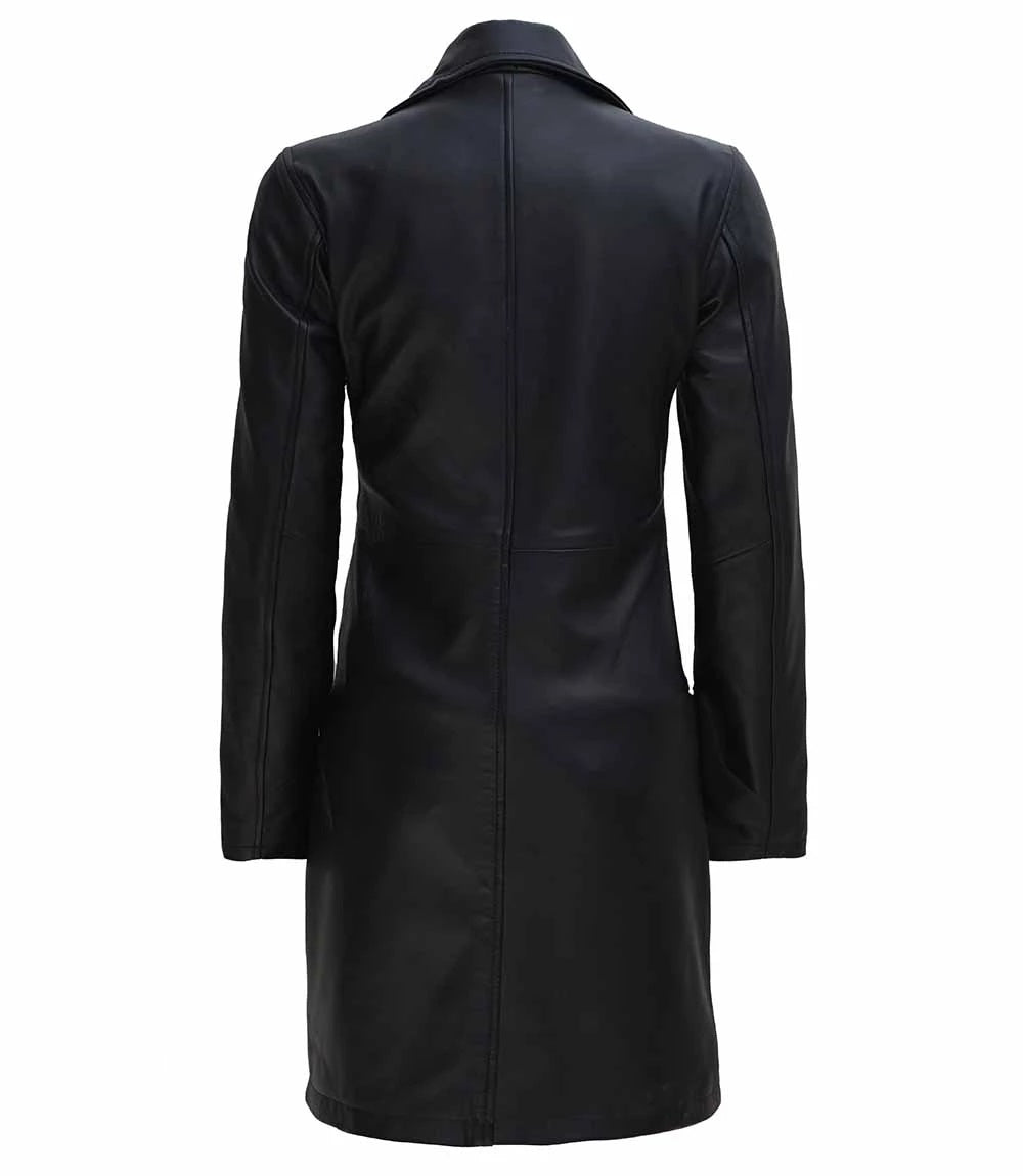 Women's Real Leather Car Coat | Black - The Rising Fenix