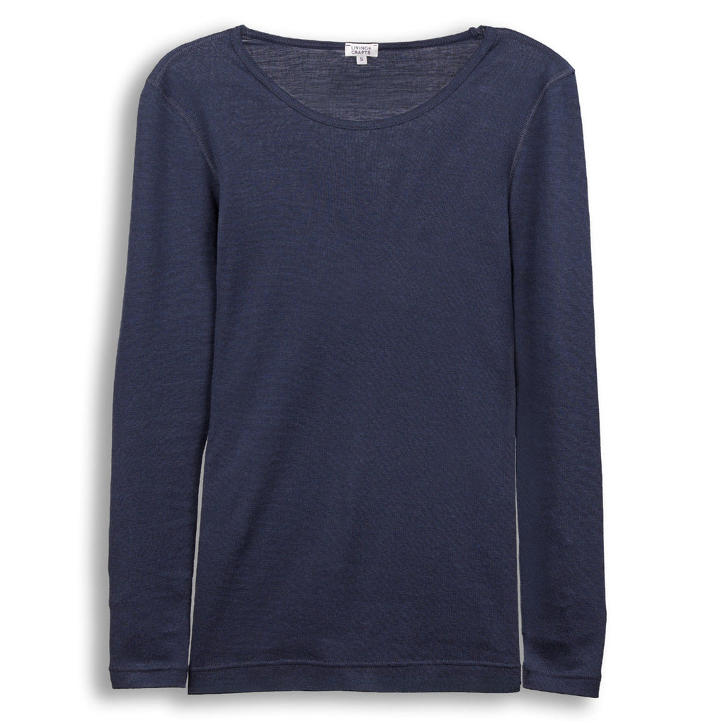 Wool & Organic Cotton Long Sleeve T-shirt: Womens