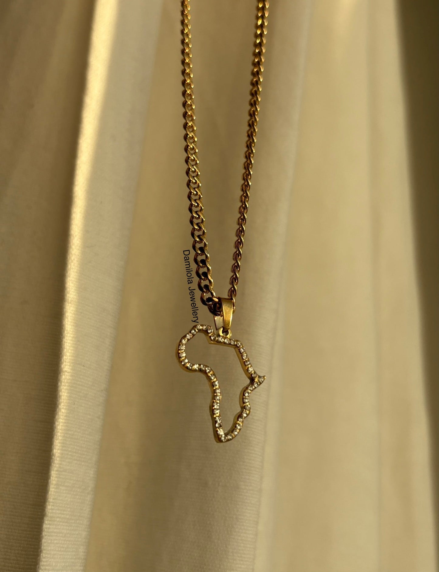 Africa ‘Atanda’ Gold Diamanté Outline Necklace - Limited Edition