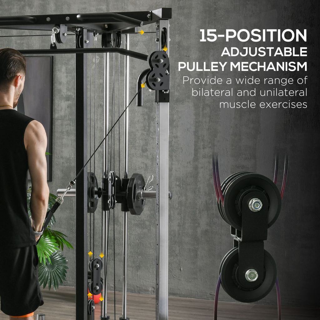 SPORTNOW Home Gym Machine, 15-Position Adjustable Training Workout Station