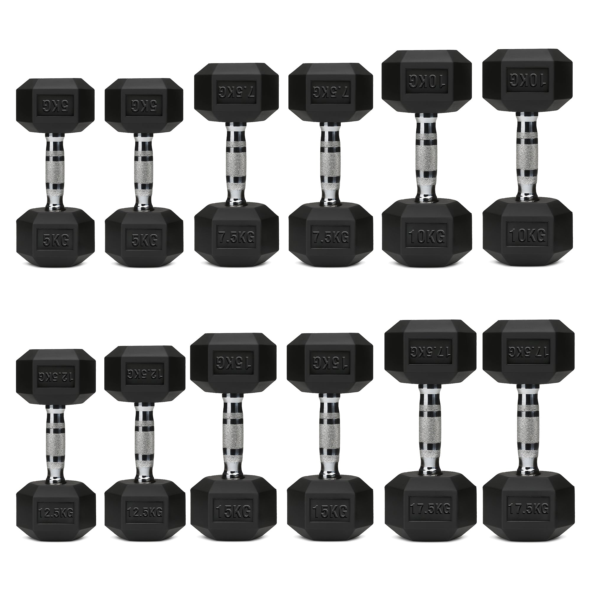 Hex Dumbbells 6 Tier Rack with or without Weights & Bench – Vertical Dumbbell Storage Stand for Home Gym (2.5kg–30kg)