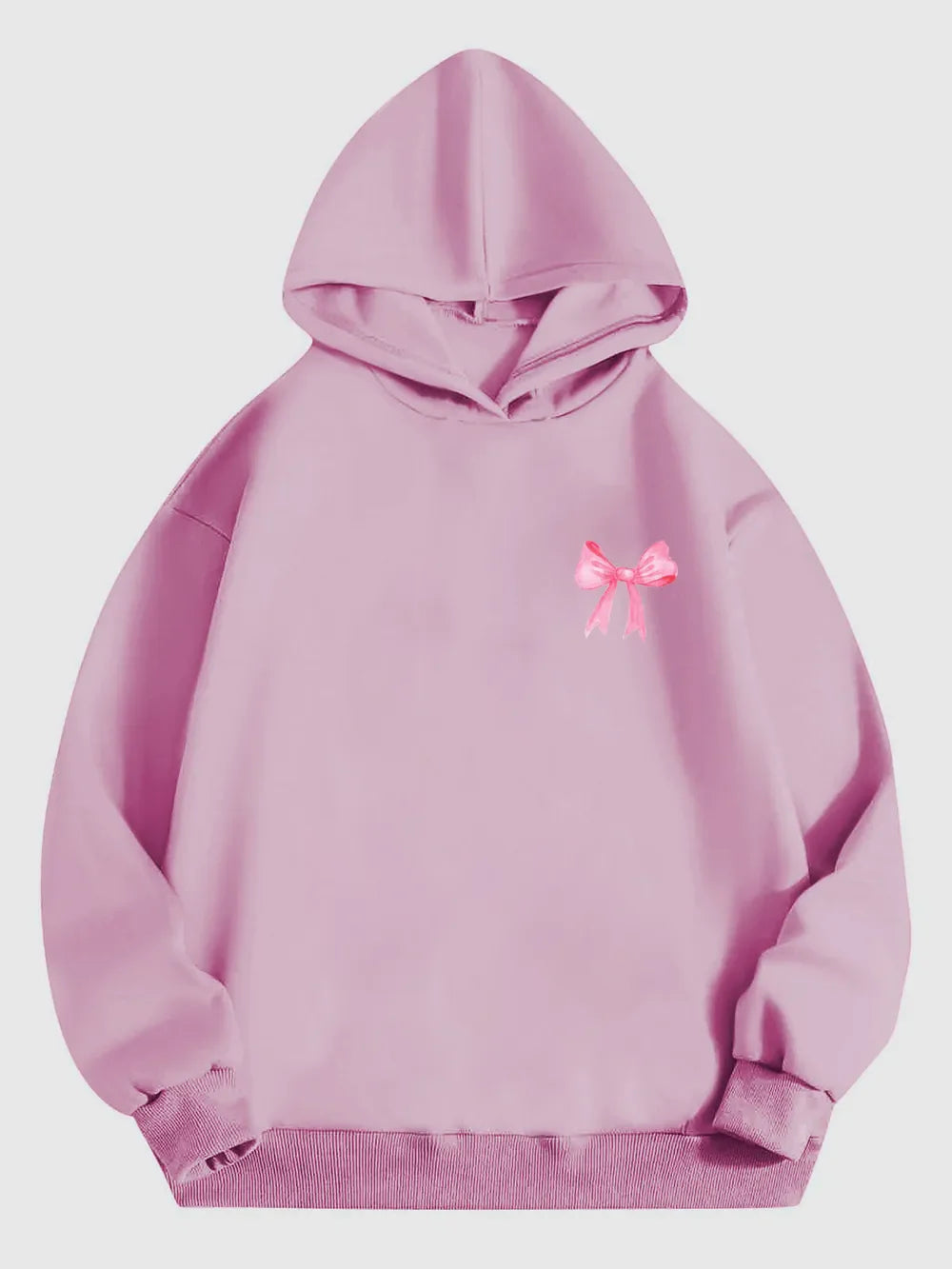 Bow Print Long Sleeve Hoodie