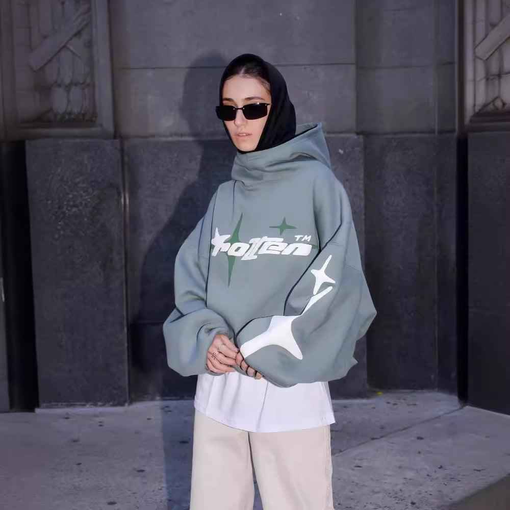 Y2G Printed Turtleneck Hoodie