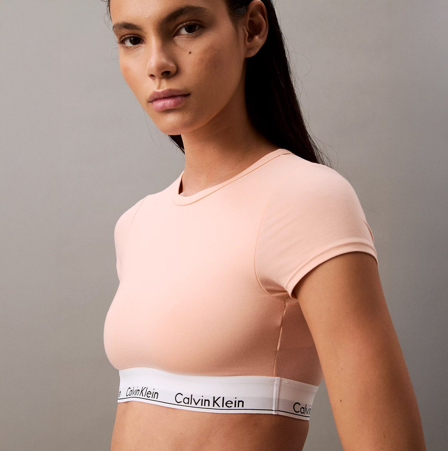 Calvin Klein ICON COTTON Womens T-Shirt Bralette Melon Frenzy