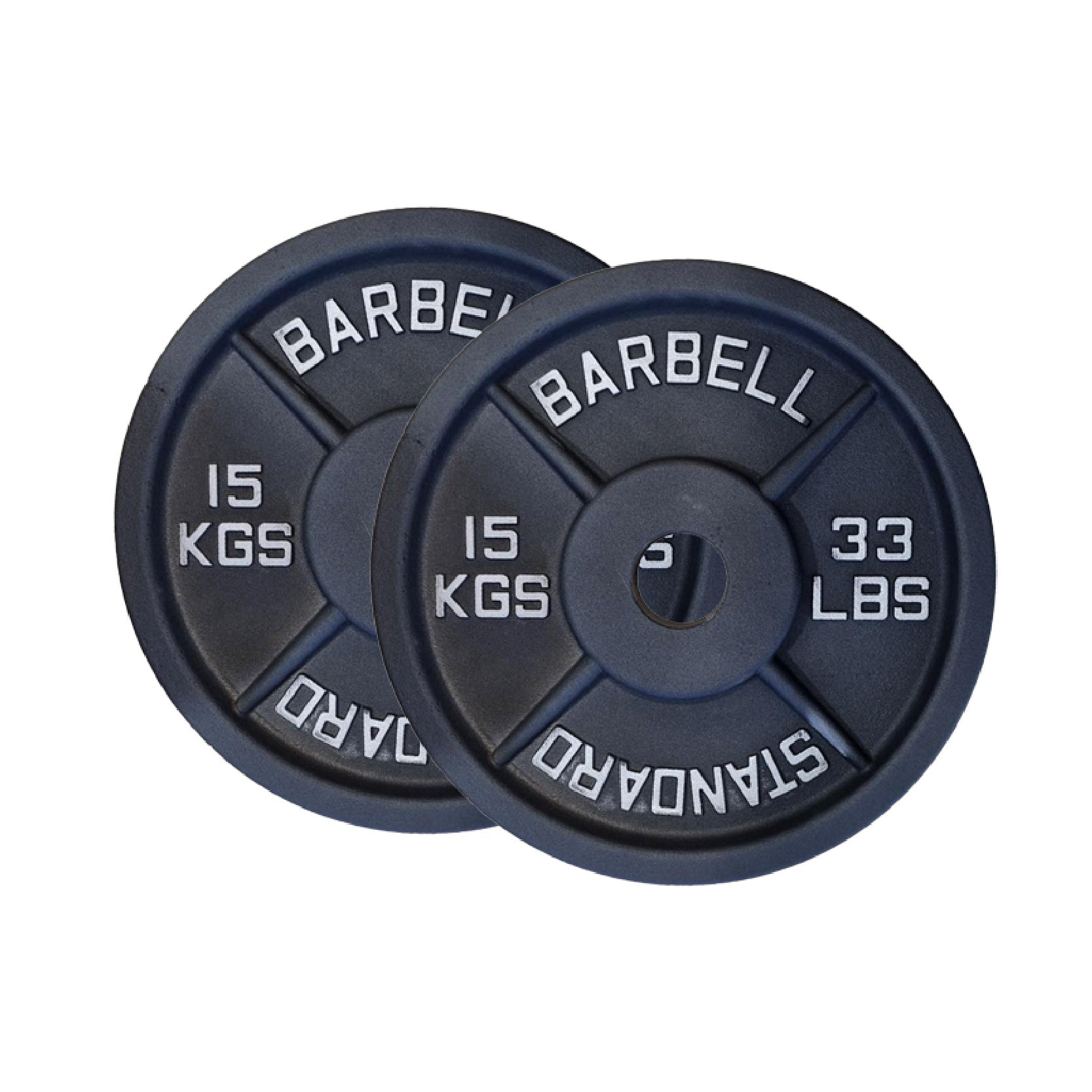 Cast Iron Weight Plates Set and Pair with Olympic Barbell + Clips