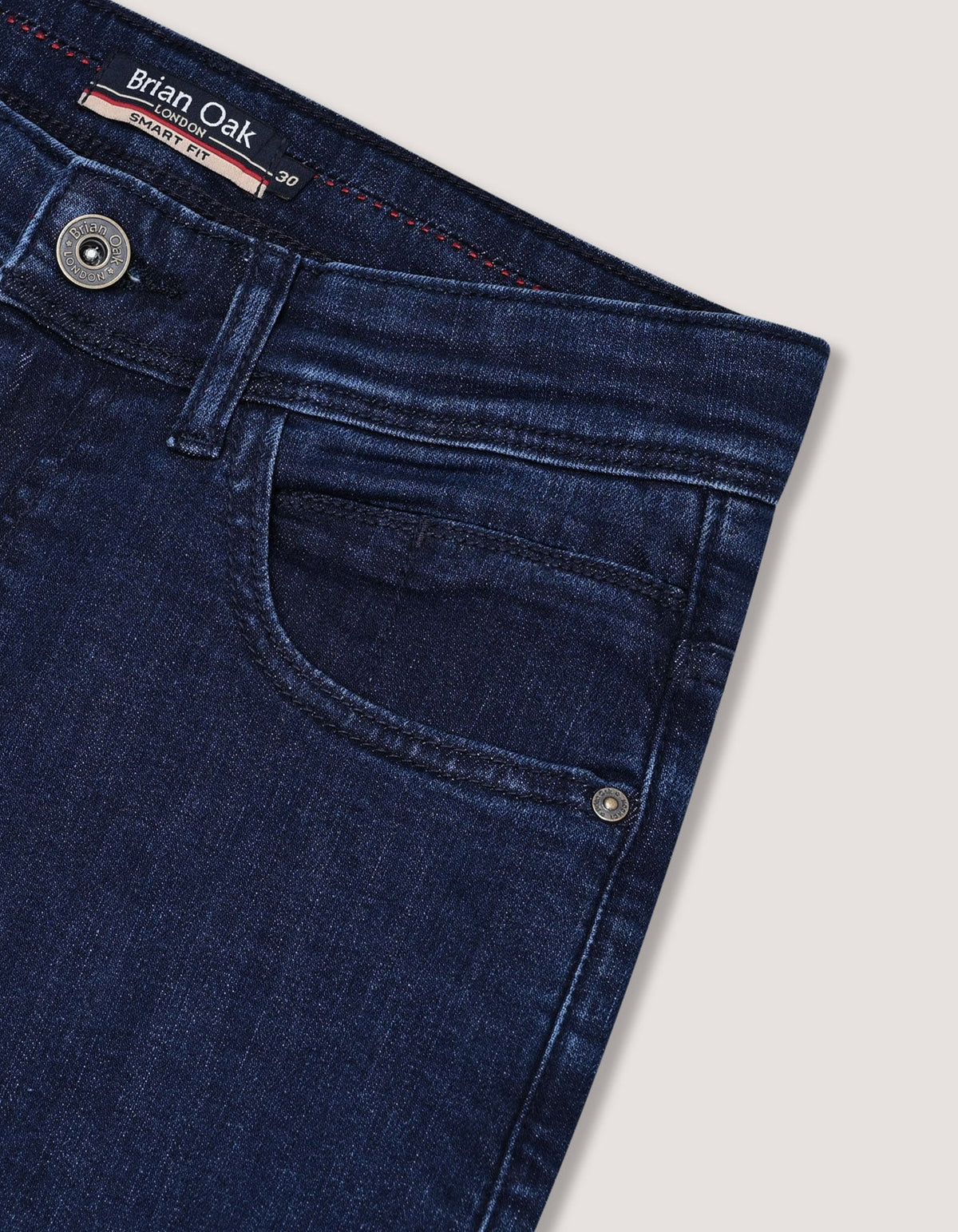 Rinse Dark Blue Regular Fit Jeans - Everyday Stretch Denim