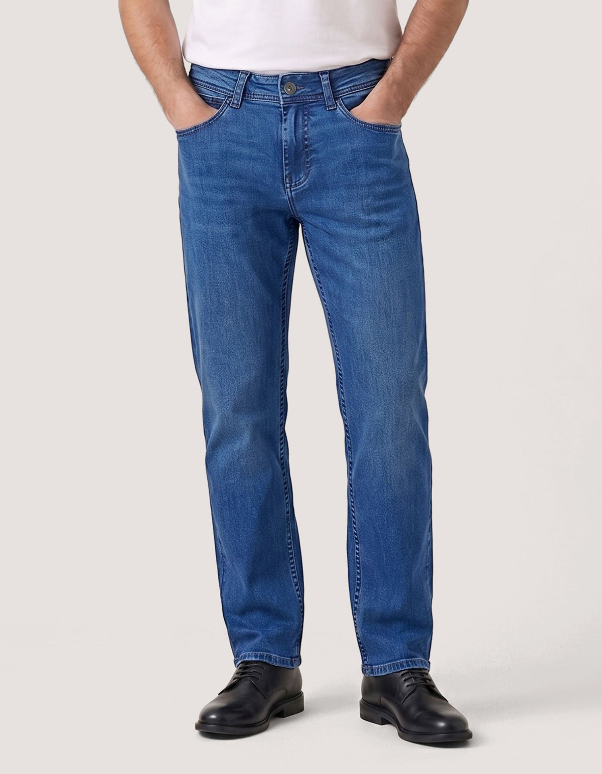 Classic Mid Blue Jeans - 5 Pocket Fit