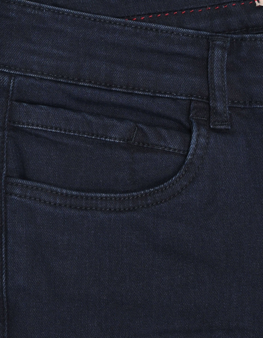 Blue Black Traveller Jeans - Secure Button Down Back Pocket