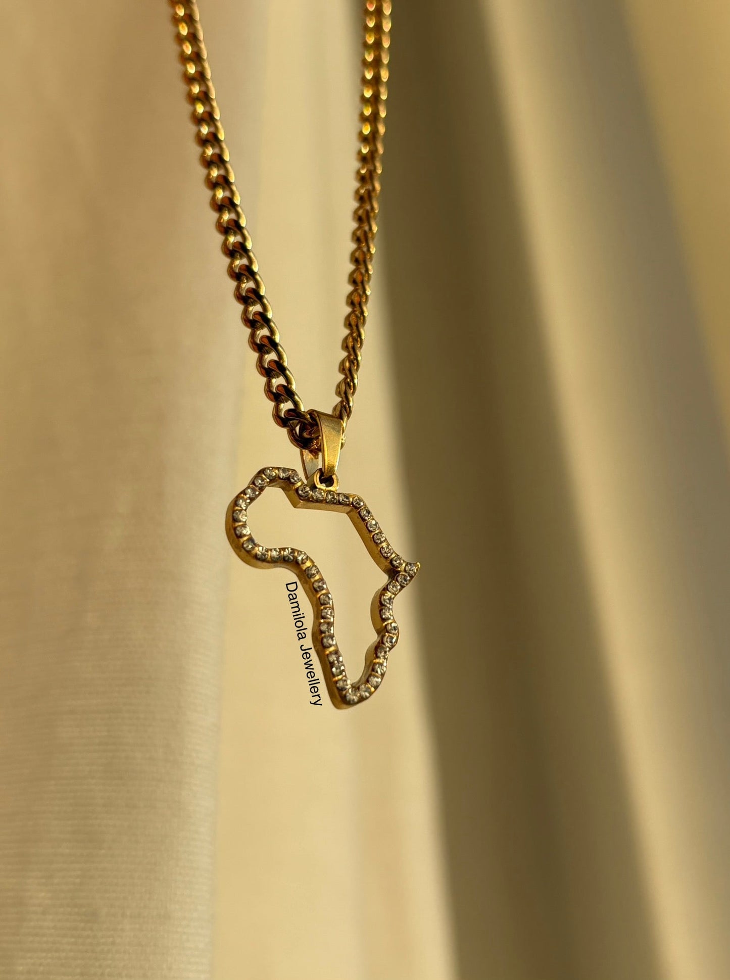 Africa ‘Atanda’ Gold Diamanté Outline Necklace - Limited Edition