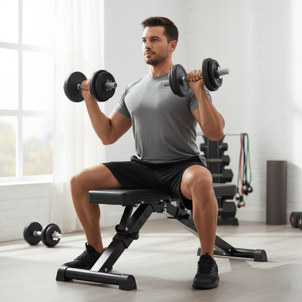 Sharkpower Foldable Adjustable Workout Bench for Home Gym
