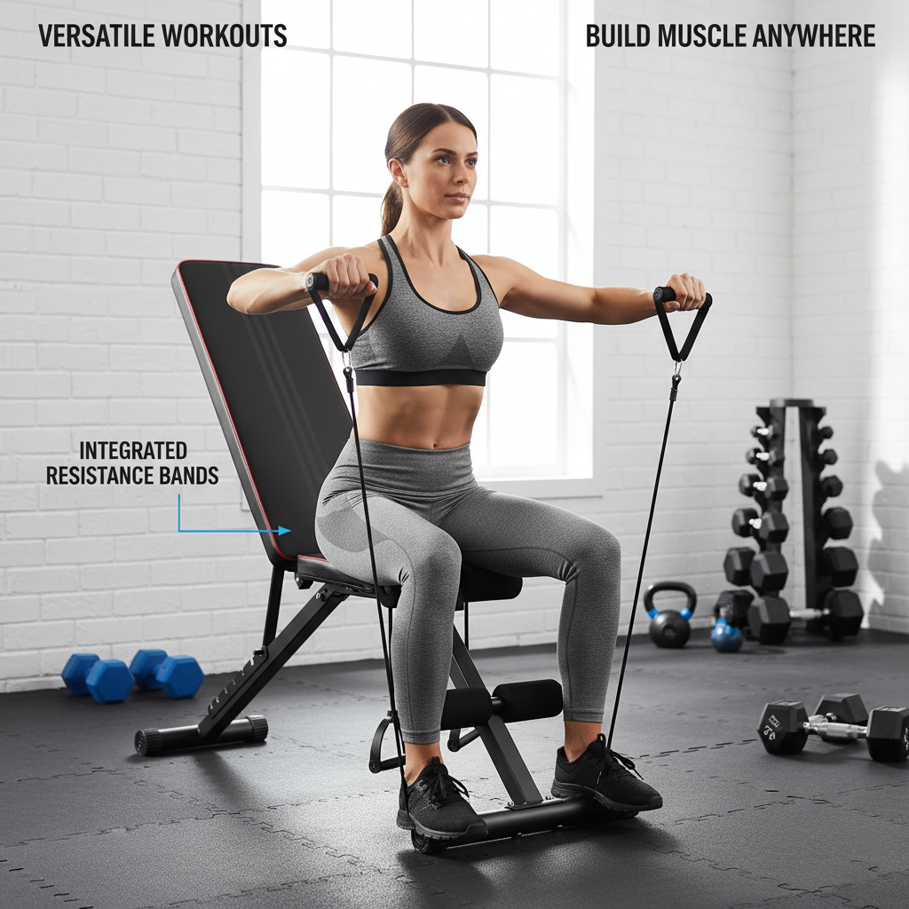 Sharkpower Foldable Adjustable Workout Bench for Home Gym