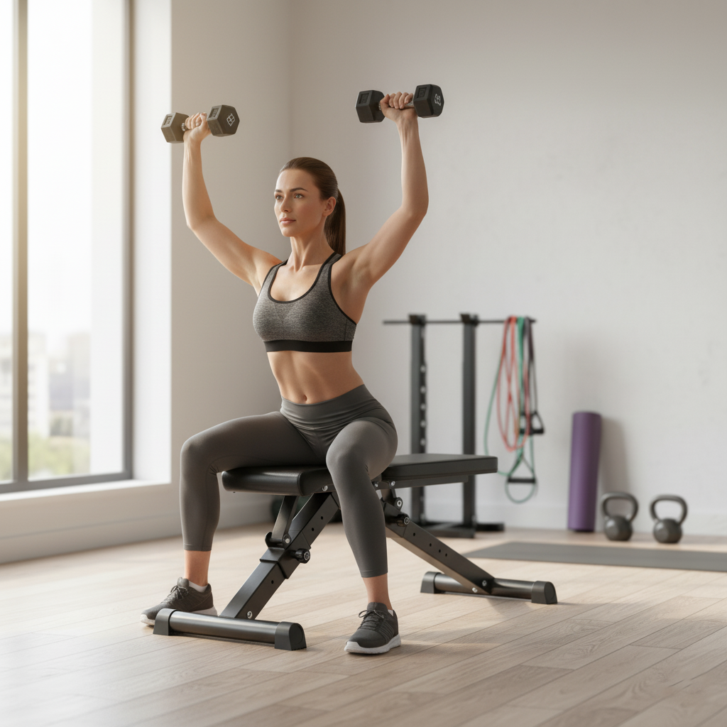 Sharkpower Foldable Adjustable Workout Bench for Home Gym