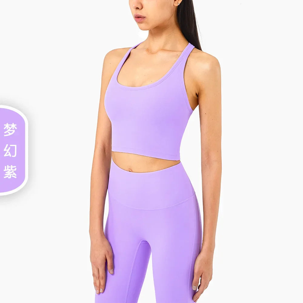 Women's Tummy Control Flexible Exercise Bodybuilding Tights and Bra Set