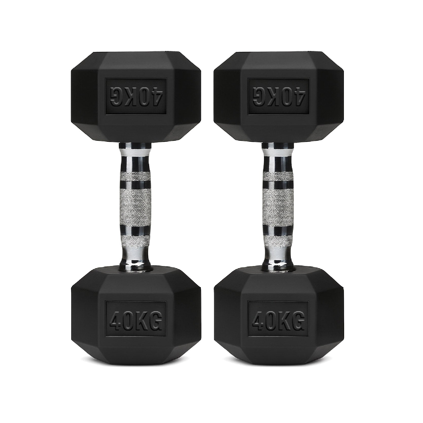 Hex Dumbbells Pair – Rubber-Coated Cast Iron – 2.5kg to 60kg – Premium Gym Weights