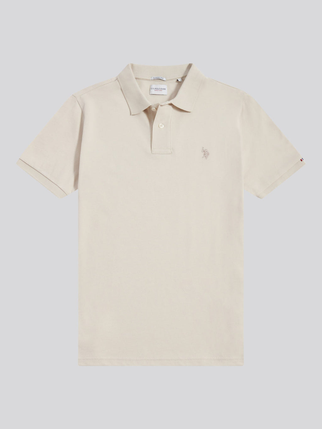 Mens Double Horsemen Polo Shirt Beige
