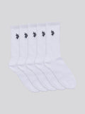 Mens Five Pack Classic Sports Socks in Bright White