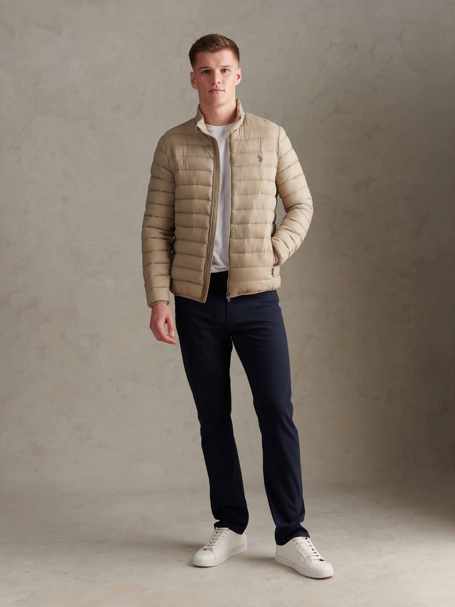 Mens Lightweight Bound Quilted Jacket Trench Coat