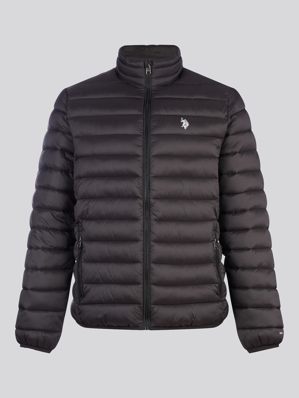 Mens Lightweight Bound Quilted Jacket Black Bright White DHM