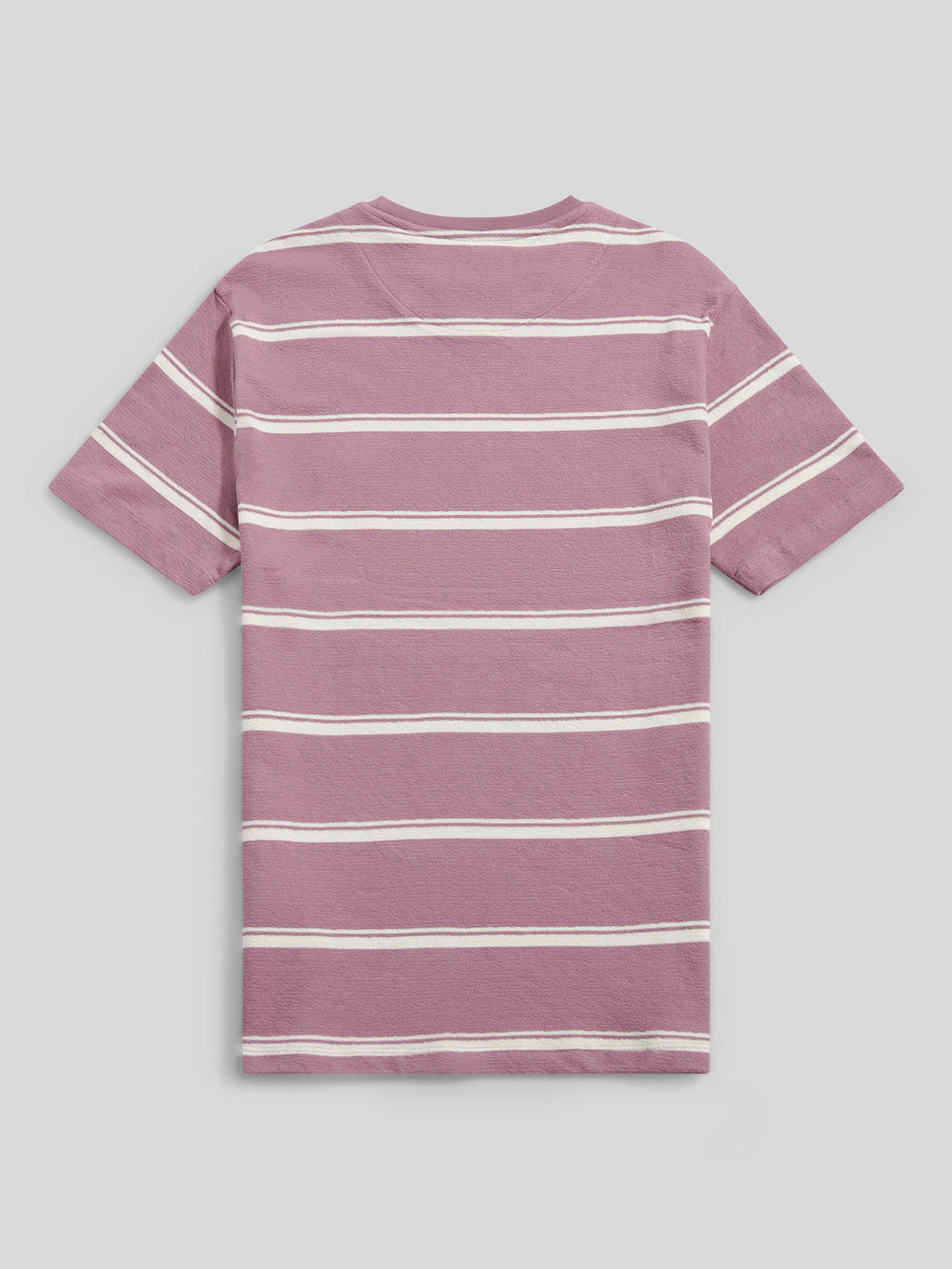 Mens Terry Stripe T-Shirt in Elderberry