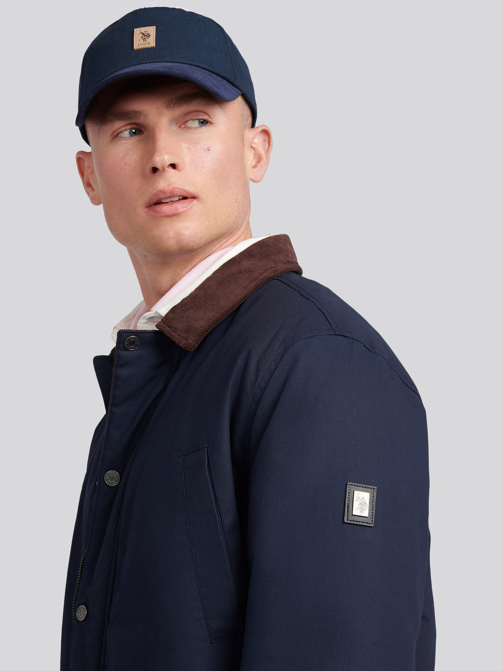 Mens Canvas Country Collared Jacket in Dark Sapphire Navy