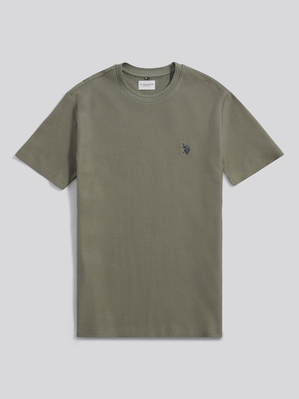 Mens HerringboneTexture T-Shirt in Mulled Basil