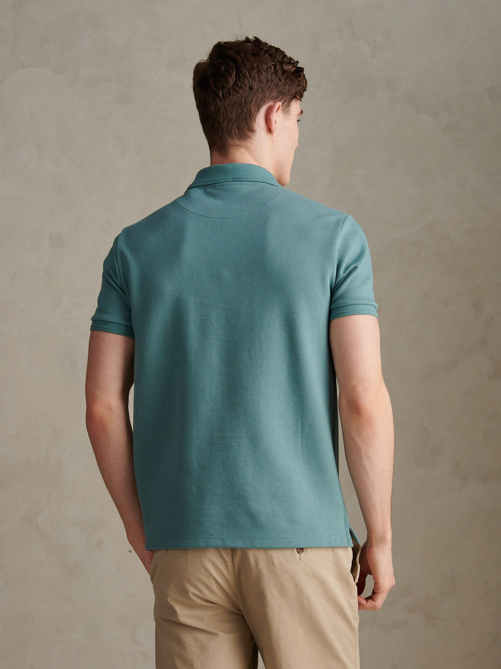 Mens Twill Texture Polo Shirt Arctic