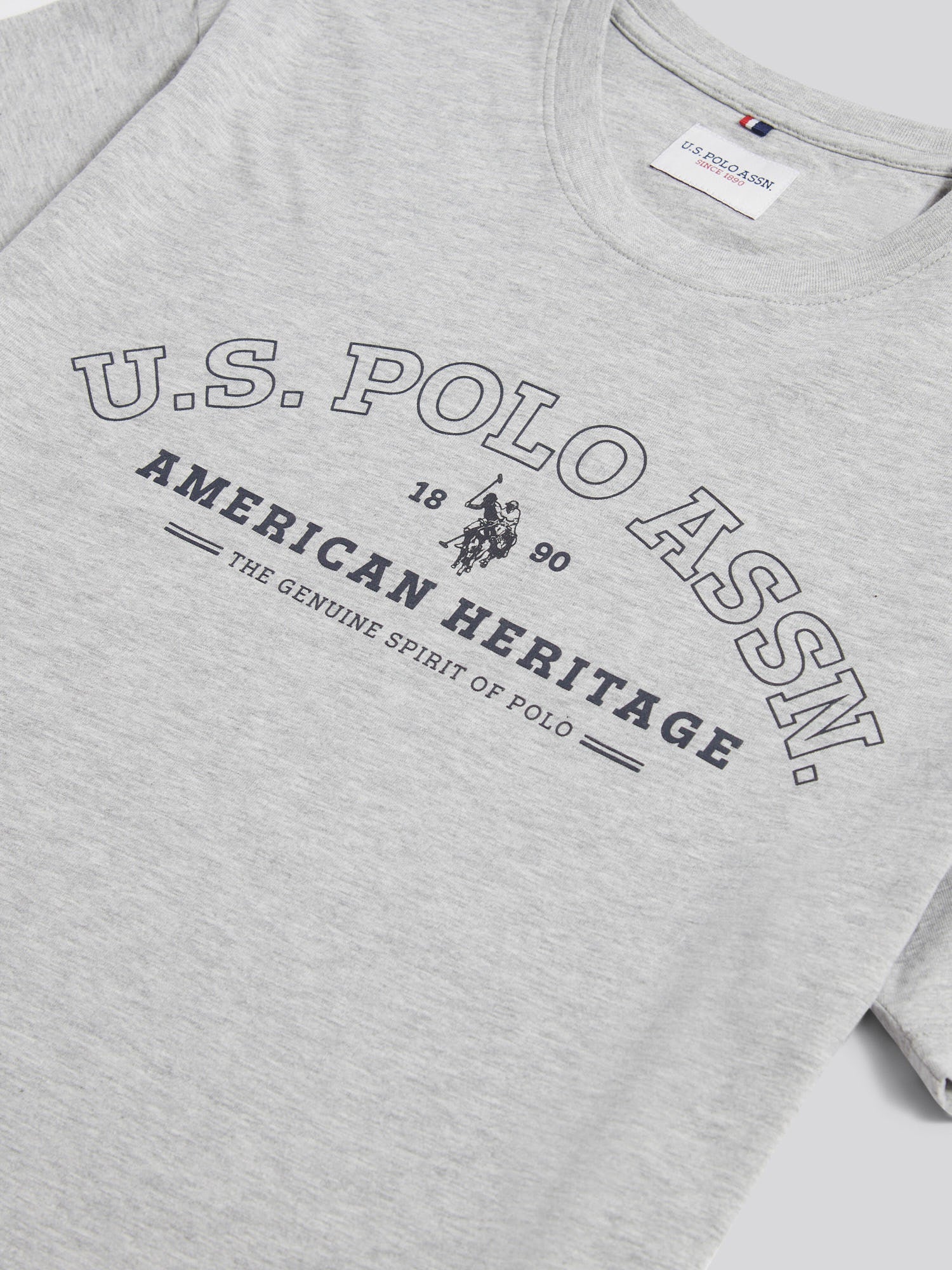 Mens Heritage Graphic T-Shirt in Mid Grey Marl