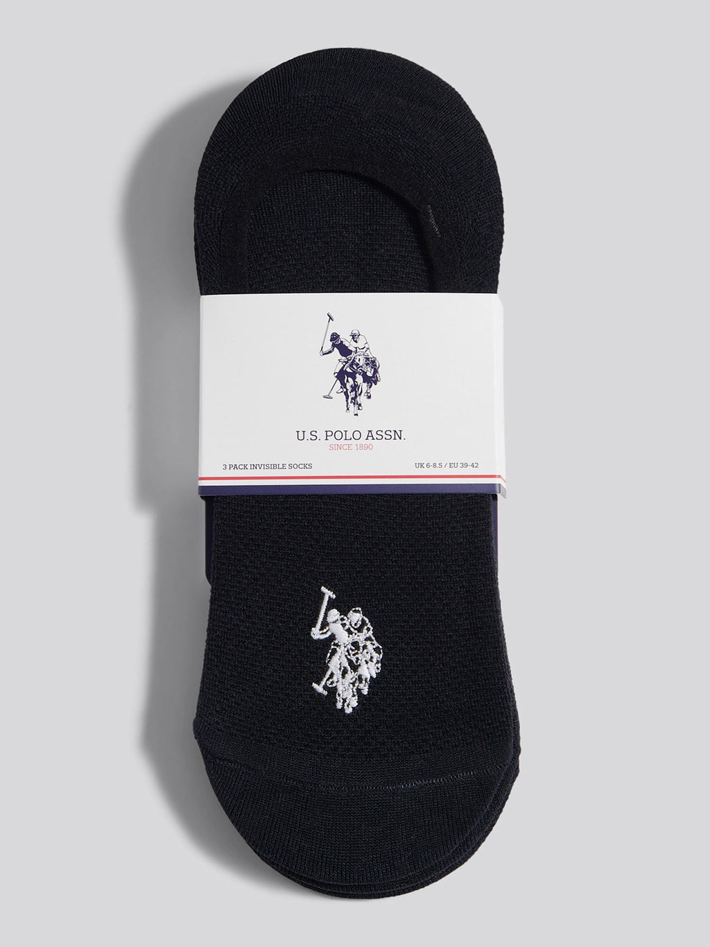 Mens 3 Pack Invisible Trainer Socks Black Bright White DHM