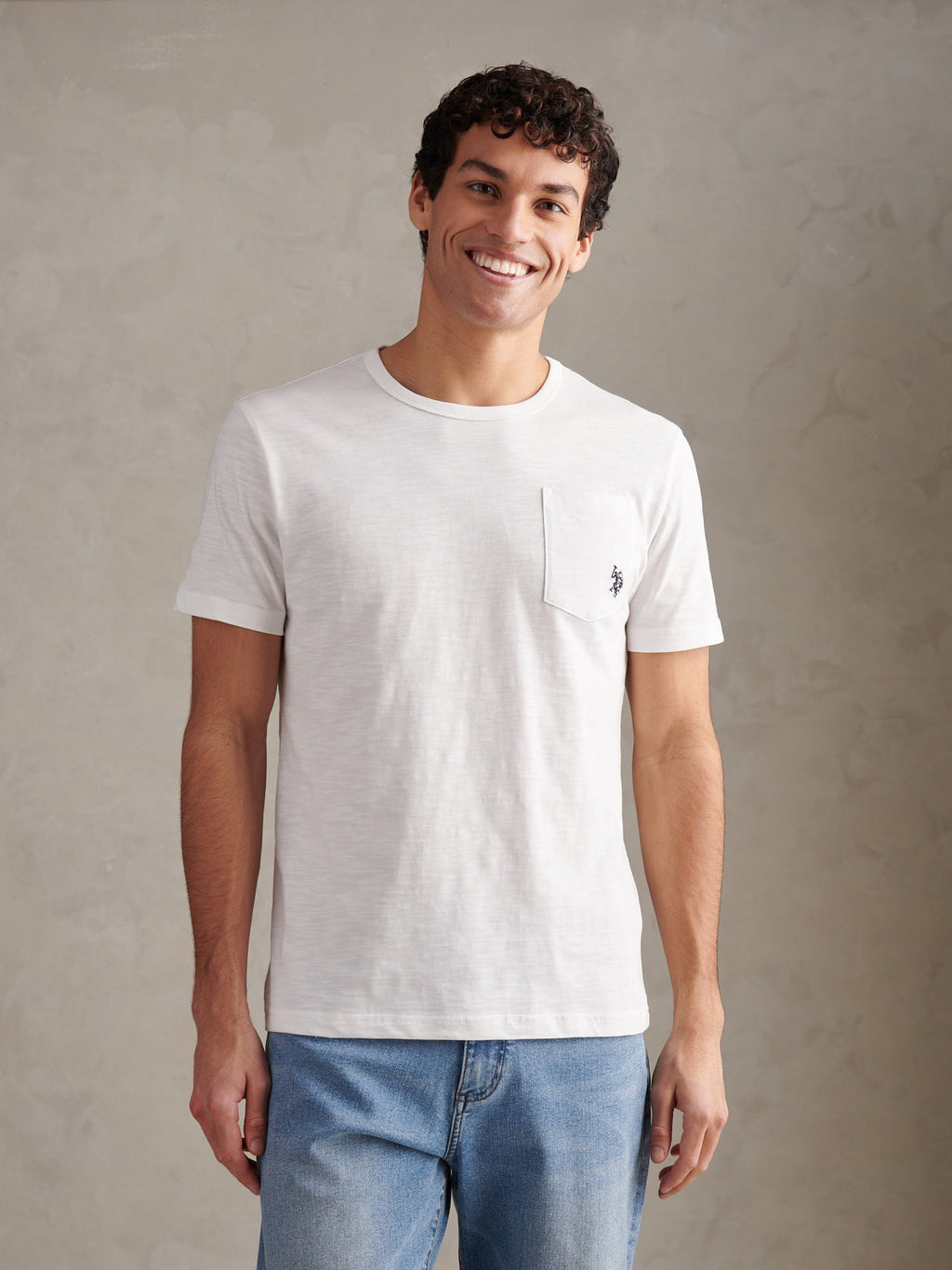Mens Slub Pocket T-Shirt Bright White